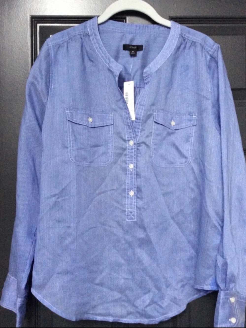 NWT J. Crew Classic Stripe Popover Shirt